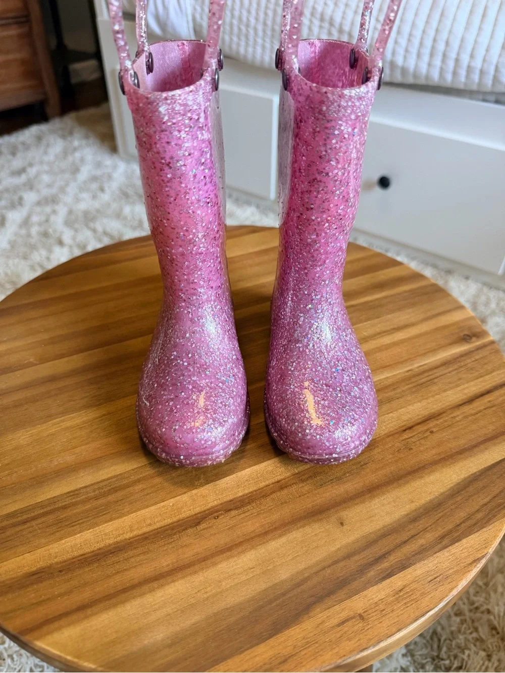 Western chief toddler size 7 light up.  Pink Glitter - Sparkle rain boots